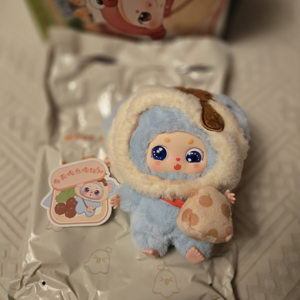 Charming Blue and White Plush Doll